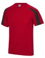 Kinder Sportshirt Contrast AWDis JC003J Rood-Zwart